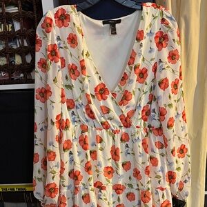 Forever 21 Floral V-Neck Dress